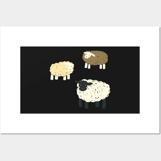 Sheep Pals Wall Art by waddleworks